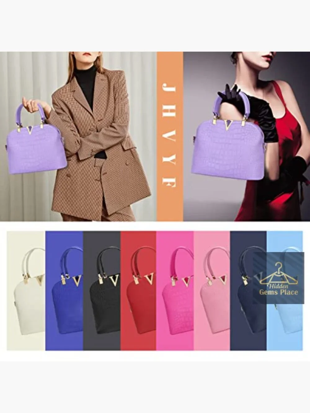 Vegan Leather Satchel Bag Crossbody Shoulder Tote Purse